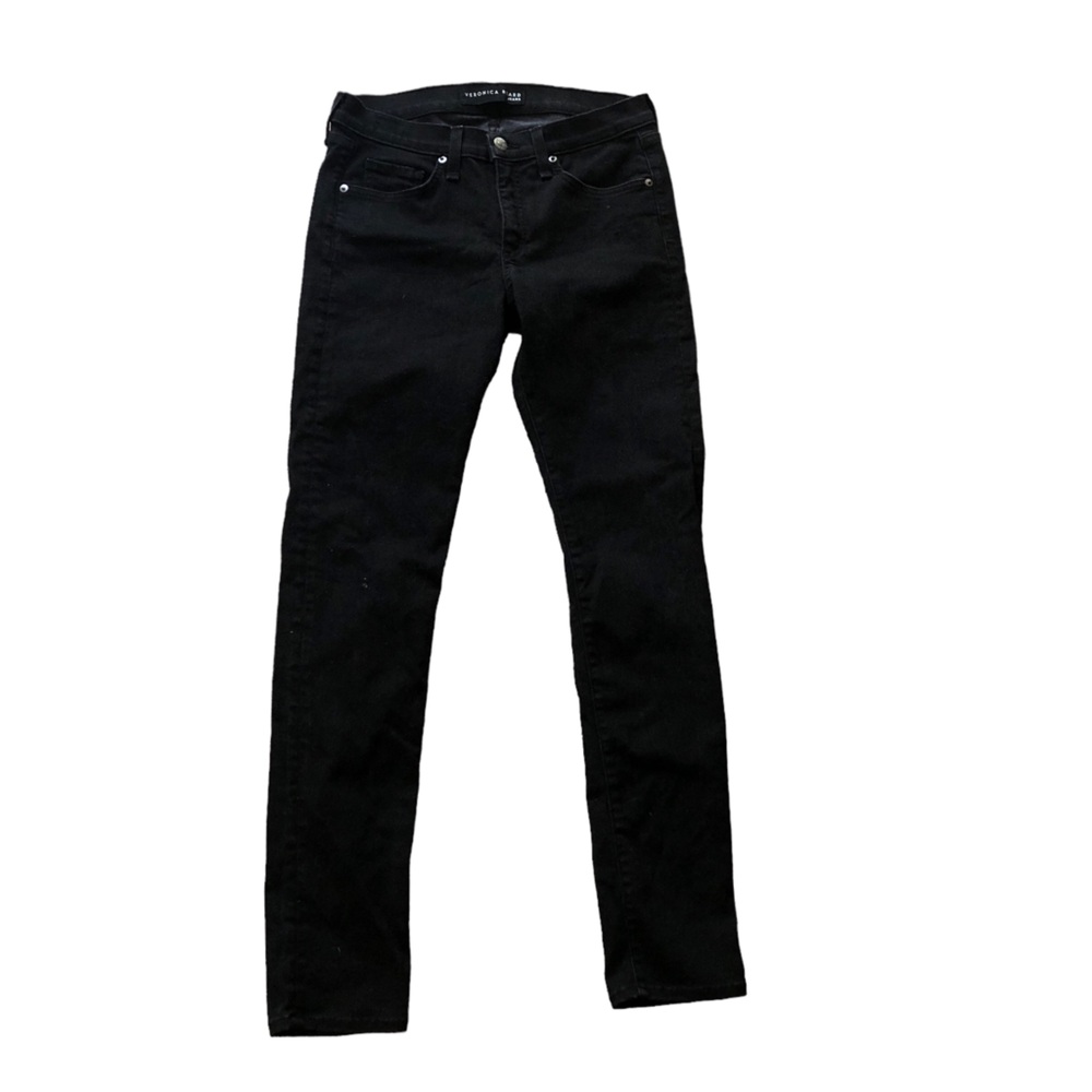 Veronica Beard Brooke Skinny Mid Rise Jeans Black Sz 30